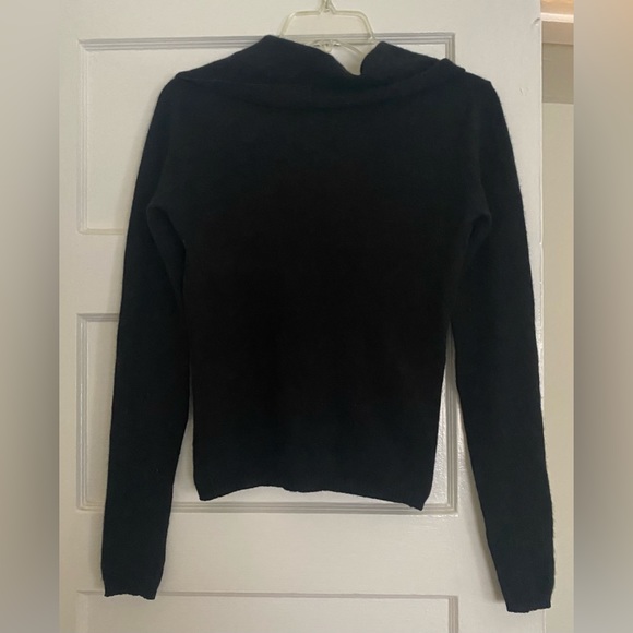 Vintage Bloomingdales Collection 59 100% Black Cashmere Cowl Neck Sweater XS - Picture 4 of 4